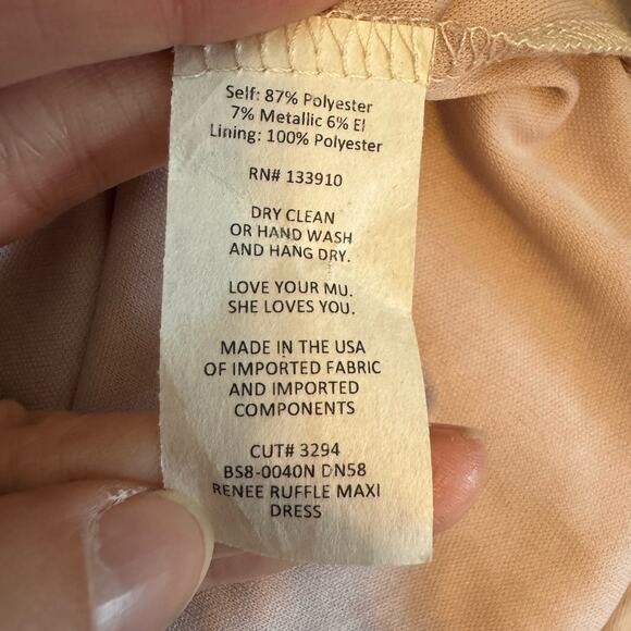 Show Me Your Mumu Renee Ruffle Maxi Dress - Pink Blush Meadow NWT Size 2XS - Picture 8 of 9